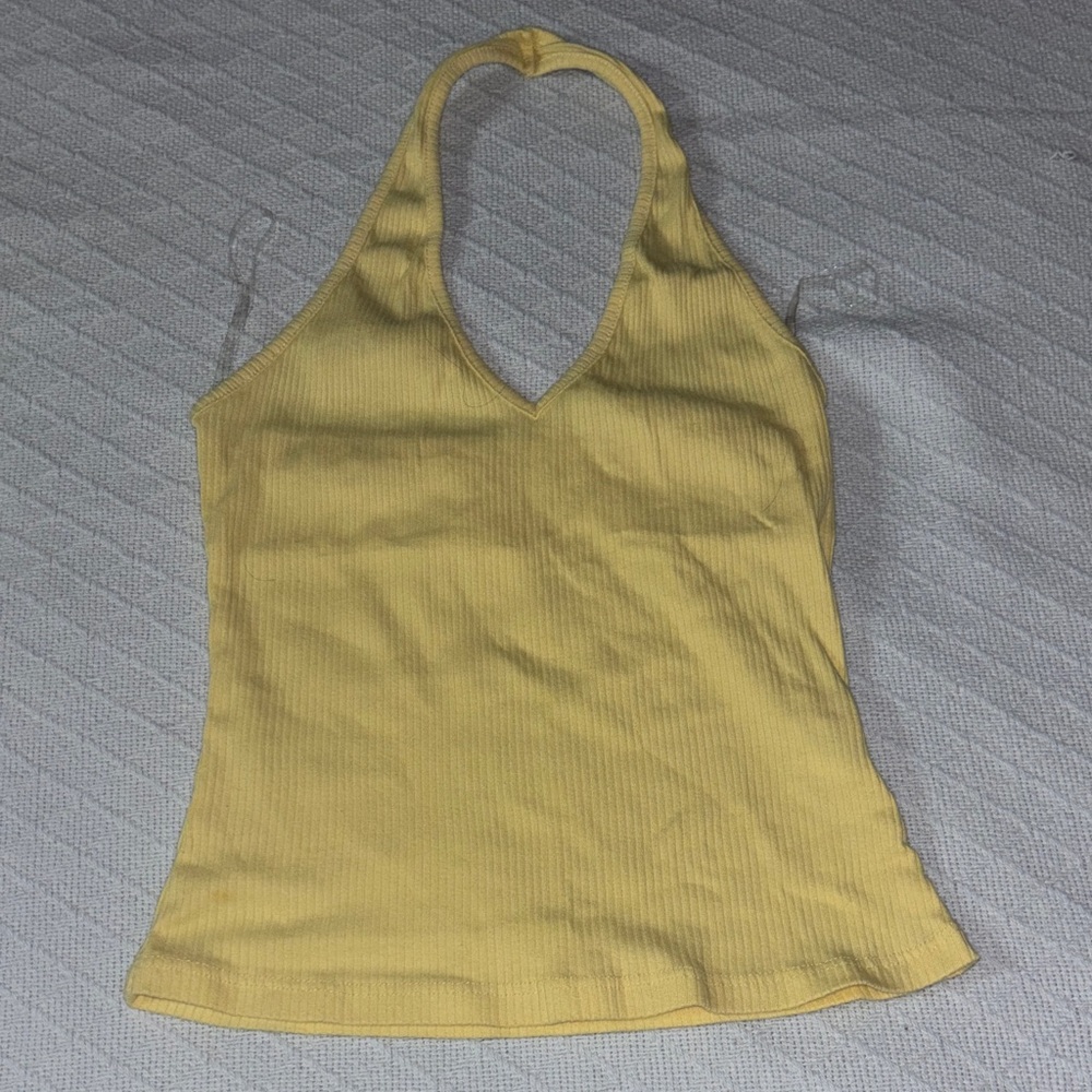 Yellow Halter Neck Women's Top